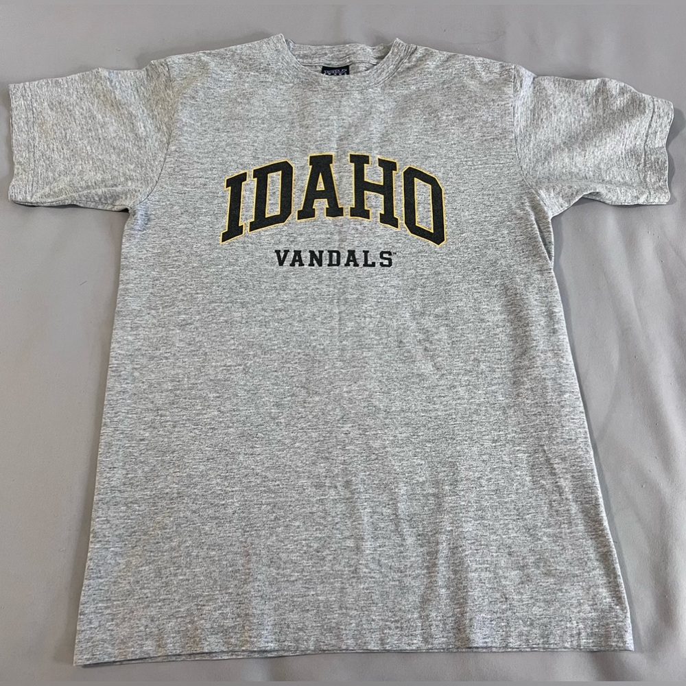 Idaho Vandals Shirt MV Sport Gray Crew Neck Short Sleeve Boys Youth Medium Y2K